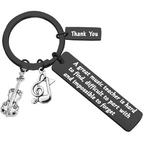 FUSTMW Violin Teacher Gifts Music Teacher Keychain Thank You Gift for Violin Teacher Appreciation Gift Music Teacher Gift