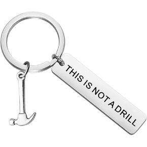CYTING Carpenter Gift This is Not A Drill Hammer Tool Charm Keychain Builder Woodworker Handyman Gift For Dad Grandpa