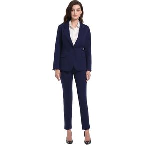 V VOCNI Women's Suits 2 Piece Set Office Business One Button Slim Fit Blazer Pants Suit Set Dressy Casual Workwear Outfits