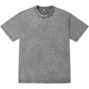 Chaos World Men's T-Shirt Distressed Shirt Vintage Tee Streetwear Crew Neck Top