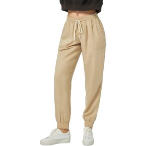Women's Joggers Pants Woven Elastic Tapered Running Sweatpants Stretch Drawstring Waist with Pockets