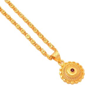 JewarHaat Indian K Gold Plated Locket/Pendant with Link Chain Fashion Jewelry Daily use for Men, Women & Girls, Boys