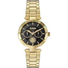 Versus Versace Sertie Womens Fashion Watch with Enamel Dial. Multifunction Day and Date Sub Dials. Adjustable Jewelry Style Bracelet.