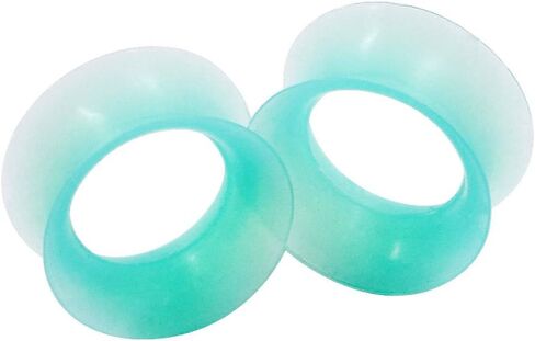 سيليكون الأذن الأنفاق 2 قطعة رقيقة جدا مزدوجة متوهج الأذن مقاييس المقابس المتوسع ثقب المجوهرات حجم 6 مللي متر-20 مللي متر in Kuwait