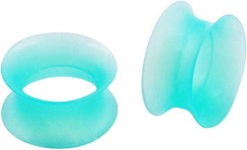 سيليكون الأذن الأنفاق 2 قطعة رقيقة جدا مزدوجة متوهج الأذن مقاييس المقابس المتوسع ثقب المجوهرات حجم 6 مللي متر-20 مللي متر in Kuwait