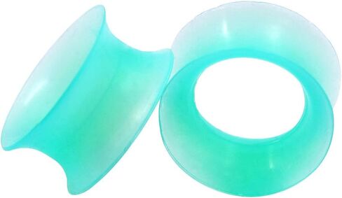 سيليكون الأذن الأنفاق 2 قطعة رقيقة جدا مزدوجة متوهج الأذن مقاييس المقابس المتوسع ثقب المجوهرات حجم 6 مللي متر-20 مللي متر in Kuwait