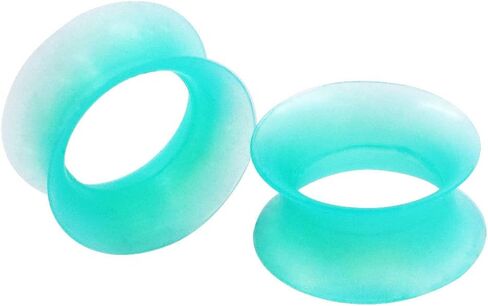 سيليكون الأذن الأنفاق 2 قطعة رقيقة جدا مزدوجة متوهج الأذن مقاييس المقابس المتوسع ثقب المجوهرات حجم 6 مللي متر-20 مللي متر in Kuwait