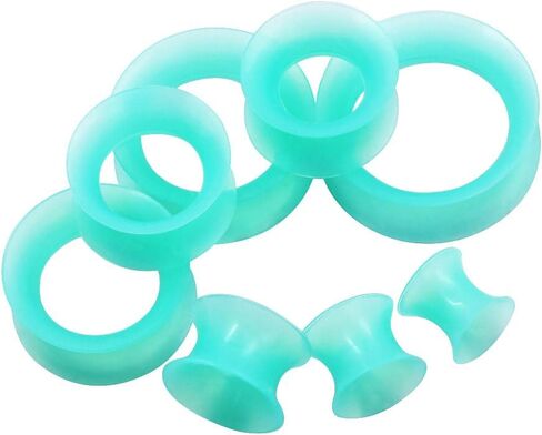 سيليكون الأذن الأنفاق 2 قطعة رقيقة جدا مزدوجة متوهج الأذن مقاييس المقابس المتوسع ثقب المجوهرات حجم 6 مللي متر-20 مللي متر in Kuwait