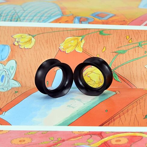 سيليكون الأذن الأنفاق 2 قطعة رقيقة جدا مزدوجة متوهج الأذن مقاييس المقابس المتوسع ثقب المجوهرات حجم 6 مللي متر-20 مللي متر in Kuwait