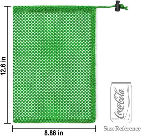 ايلفز شنطة شبكية متينة من النايلون مع قفل حبل سحب منزلق لكرات التنس وكرة الجولف وصالة الالعاب الرياضية والاستحمام وغسيل الالعاب والغوص من قطعتين in Kuwait