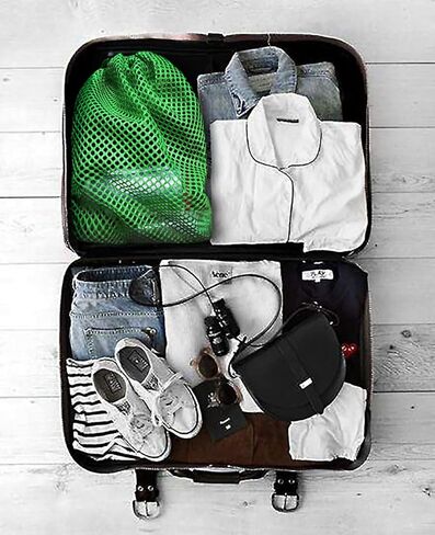 ايلفز شنطة شبكية متينة من النايلون مع قفل حبل سحب منزلق لكرات التنس وكرة الجولف وصالة الالعاب الرياضية والاستحمام وغسيل الالعاب والغوص من قطعتين in Kuwait