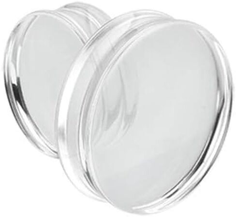 Pair 15/16" (24MM) CLEAR ACRYLIC PLUGS Double Flare Gauges Solid Saddle Thin Ear Flesh Tunnels (2pcs) in Saudi Arabia