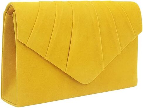 Women's Evening Bag Pleated Envelope Clutch Handbag Velvet Purse Wedding Party Bridal Shoulder Bag in Kuwait