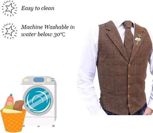 Men's Vest Soft Jacket Herringbone plaid Business Waistcoat for Gentleman Best Man Wedding Vest in Saudi Arabia