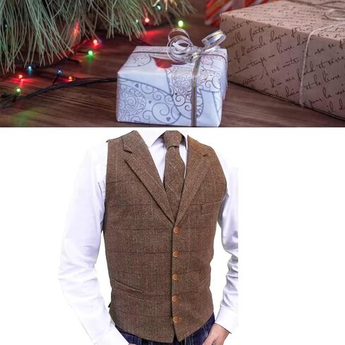 Men's Vest Soft Jacket Herringbone plaid Business Waistcoat for Gentleman Best Man Wedding Vest in Saudi Arabia