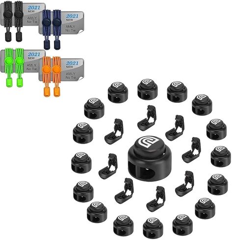 16 Pcs Shoelace Locks and 16 Pcs Clips with 4 Pairs of No Tie Shoelaces in Saudi Arabia