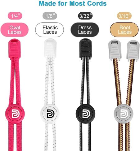 16 Pcs Shoelace Locks and 16 Pcs Clips with 4 Pairs of No Tie Shoelaces in Saudi Arabia