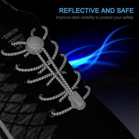 16 Pcs Shoelace Locks and 16 Pcs Clips with 4 Pairs of No Tie Shoelaces in Saudi Arabia