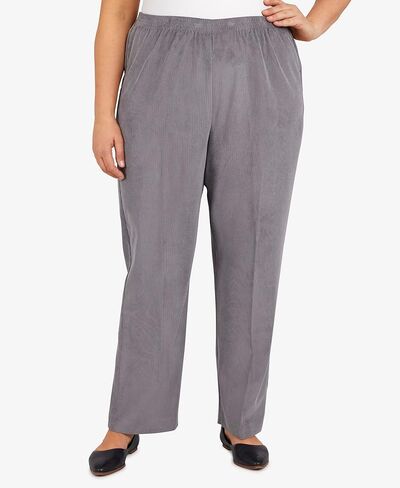 Alfred Dunner Women's Plus Size Classic Regular (Medium) Length Cord Pant in Kuwait