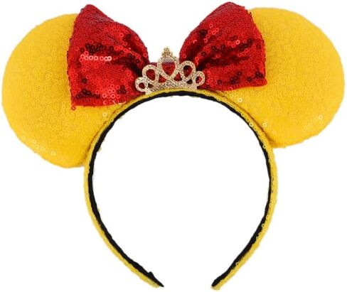 Colorful sequins Bowknot Headband Cute Mouse Ears Headband for Travel Party Festivals (Blue) in Saudi Arabia