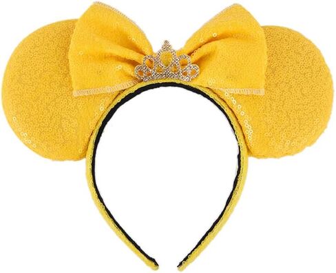 Colorful sequins Bowknot Headband Cute Mouse Ears Headband for Travel Party Festivals (Blue) in Saudi Arabia
