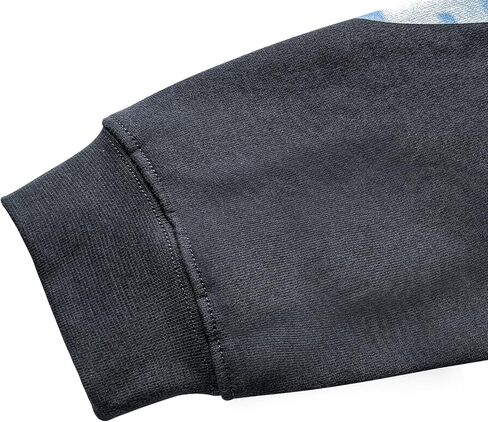 سويت شيرت Arnodefrance للرجال ذو طباعة جرافيك V عتيقة، بلوزات قطنية كبيرة الحجم مغسولة بياقة دائرية in Kuwait