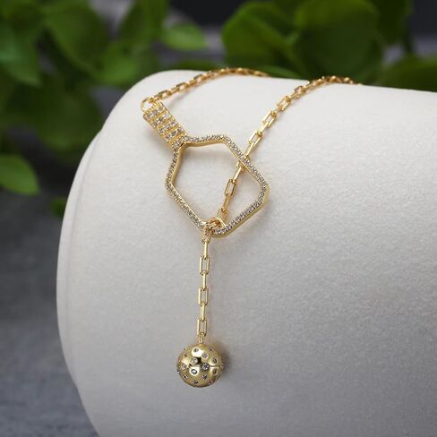 قلادة Pickleball Lariat Paddle - قلادة Pickleball من الذهب عيار 18 قيراط للنساء، مجوهرات Pickleball، هدية عيد الميلاد لمحبي Pickleball in Kuwait