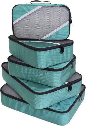 Packing Cubes for Travel 5 Set - Compression Luggage Organizers Bags, 3 Various Sizes in Saudi Arabia