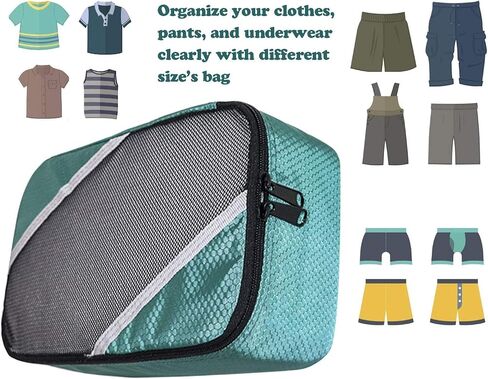 Packing Cubes for Travel 5 Set - Compression Luggage Organizers Bags, 3 Various Sizes in Saudi Arabia