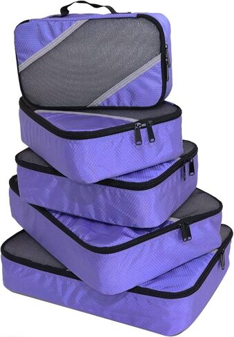 Packing Cubes for Travel 5 Set - Compression Luggage Organizers Bags, 3 Various Sizes in Saudi Arabia