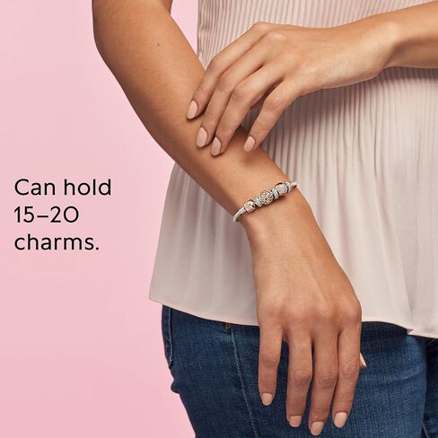 Pandora Logo Barrel Clasp Snake Chain Bracelet - Two-Tone Charm Bracelet for Women - Compatible Moments Charms - Sterling Silver Gold - Gift for Her in Saudi Arabia