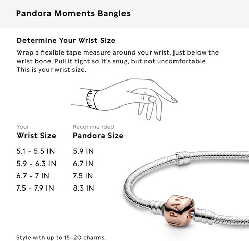 Pandora Logo Barrel Clasp Snake Chain Bracelet - Two-Tone Charm Bracelet for Women - Compatible Moments Charms - Sterling Silver Gold - Gift for Her in Saudi Arabia