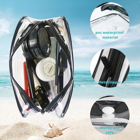 Lckaey Clear Insert Bags for Rubber Beach Bag,Travel Transparent Pouch Storage Bogg Beach Tote Accessories Organizer 2002black3pcs in Saudi Arabia
