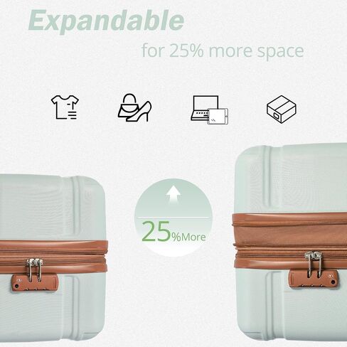 FridayParts Luggage Sets New Model Expandable ABS Hardshell 3pcs Clearance Luggage Hardside Lightweight Durable Suitcase sets Spinner Wheels Suitcase with TSA Lock 20"24"28" in Kuwait