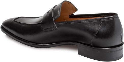 Mezlan Newport - Mens Luxury Penny Loafer Featuring Hand Finishes - Smooth European Calfskin Loafer - Handcrafted in Spain - Medium Width (Black, 9.5) in Saudi Arabia