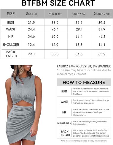 BTFBM Women 2024 Summer Sleeveless Casual Crewneck Bodycon Tank Dress Cutout Twist Slim Wrap Club Party Evening Dresses in Saudi Arabia