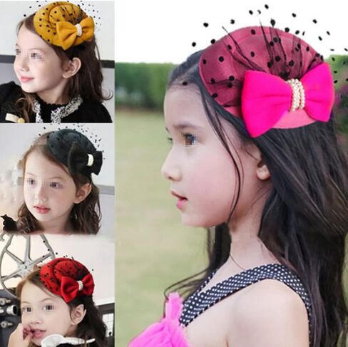 Vintage Bowknot Veil Hat Mini Top Hat Pill Box Hat Classic Wedding Party Hat with Clip for Ladies Women Red in Saudi Arabia