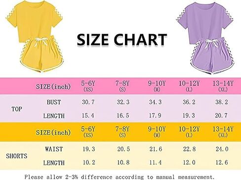 Girls Short Sleeve Shirt and Shorts Set Kids 2-Piece Cute Print Tracksuit Sets in Saudi Arabia