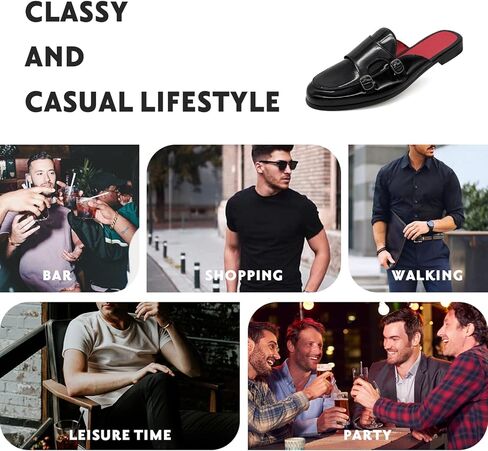 MHB Men's Mule Stylish Backless Slip-On Loafer Casual Dress Sandal Shoes Fashionable Slipper for Men Plus Size 7-13 in Kuwait