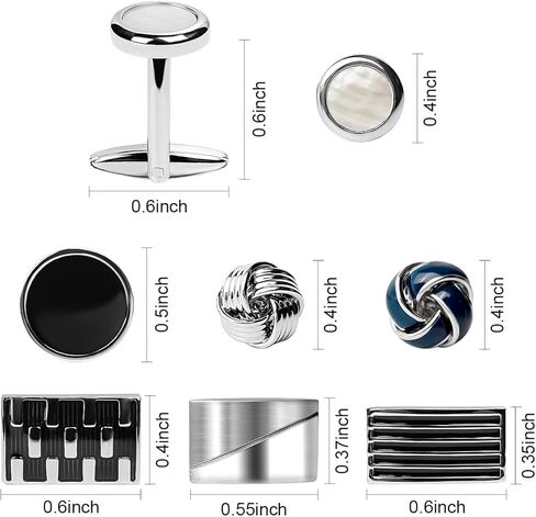 AXEN Cufflinks Cuff Links for Men and Women, Stainless Steel Cufflinks and Tuxedo Studs Set in Kuwait