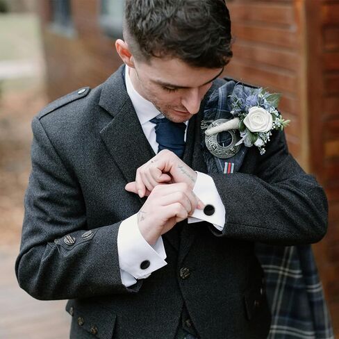 AXEN Cufflinks Cuff Links for Men and Women, Stainless Steel Cufflinks and Tuxedo Studs Set in Kuwait