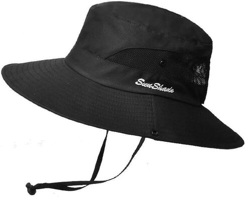 Womens Summer Sun Hat Beach Hat Wide Brim Outdoor UV Protection Hat Packable Mesh Bucket Hat with Ponytail Hole in Saudi Arabia