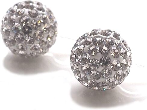 زفاف الزفاف حجر الراين كريستال واضح تمهيد الكرة غير مرئية كليب على أقراط فضية اللون غير مثقوب in Kuwait