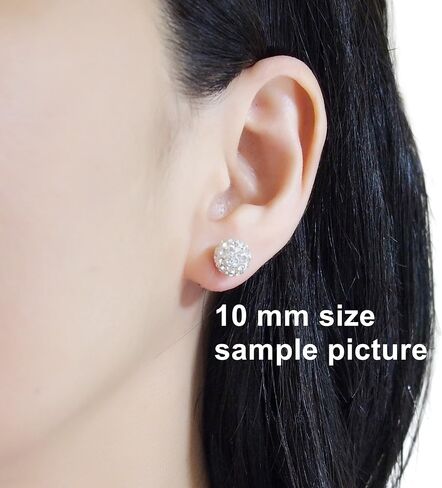 زفاف الزفاف حجر الراين كريستال واضح تمهيد الكرة غير مرئية كليب على أقراط فضية اللون غير مثقوب in Kuwait