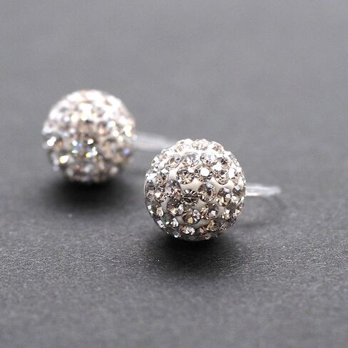 زفاف الزفاف حجر الراين كريستال واضح تمهيد الكرة غير مرئية كليب على أقراط فضية اللون غير مثقوب in Kuwait