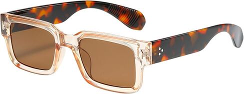 Square Thick Frame Black Sunglasses for Men Women Trendy Rectangle Sun Glasses Shades UV400 Protection in Saudi Arabia