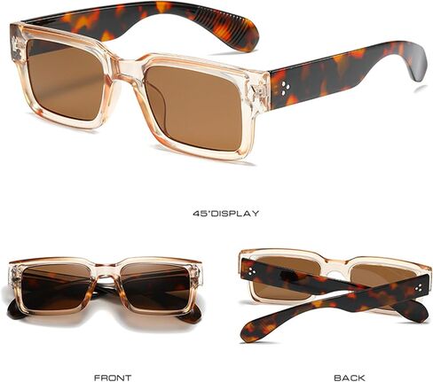 Square Thick Frame Black Sunglasses for Men Women Trendy Rectangle Sun Glasses Shades UV400 Protection in Saudi Arabia