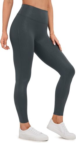 CRZ YOGA Butterluxe Matte Faux Leather Leggings for Women 26.5'' - No Front Seam High Waist Stretch Tights Pleather Pants in Saudi Arabia