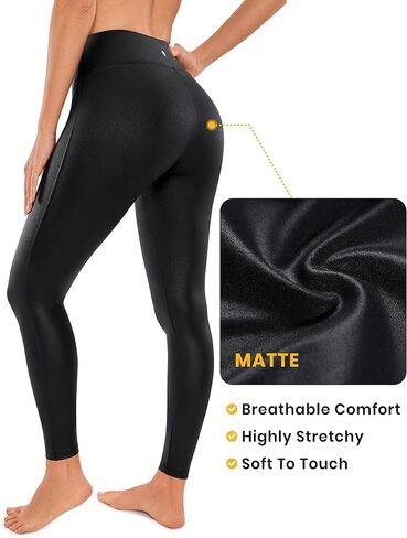 CRZ YOGA Butterluxe Matte Faux Leather Leggings for Women 26.5'' - No Front Seam High Waist Stretch Tights Pleather Pants in Saudi Arabia
