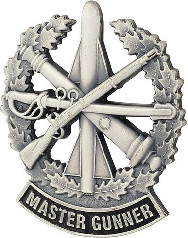 U.S. Army Master Gunner Identification Badge Silver Oxide Finish in Saudi Arabia